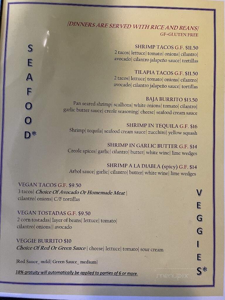 Mexic103 Mexican Restaurant - Cudahy, WI menu_pic