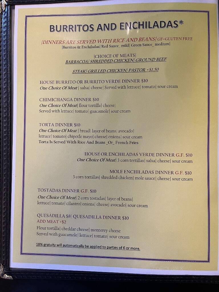 Mexic103 Mexican Restaurant - Cudahy, WI menu_pic