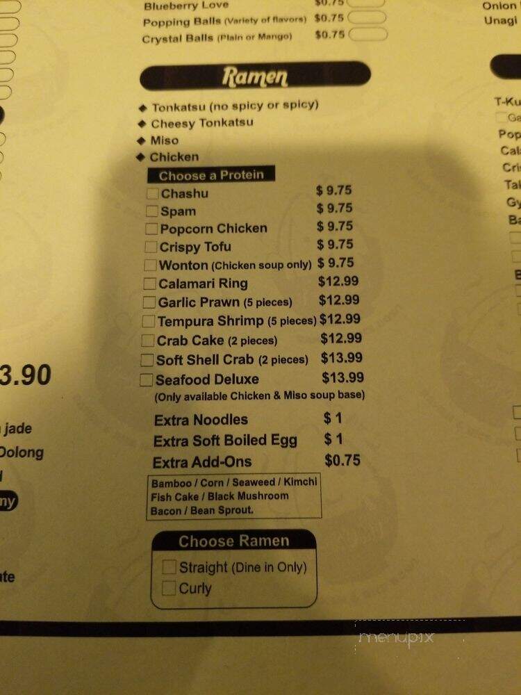 T-Kumi Ramen - Davis, CA menu_pic