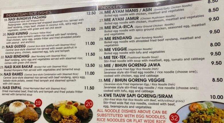 Indo Bistro - West Covina, CA menu_pic