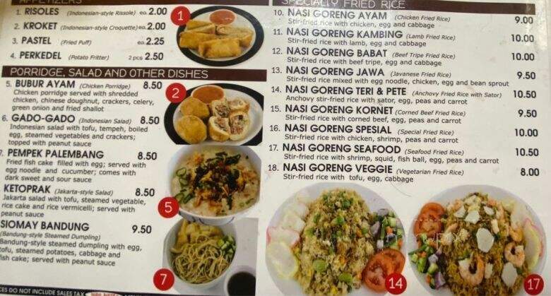 Indo Bistro - West Covina, CA menu_pic
