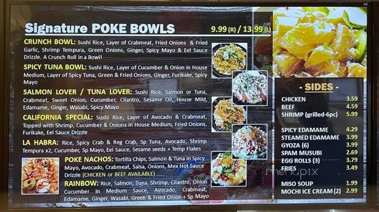 Spin Sushi & Teriyaki - La Habra, CA menu_pic