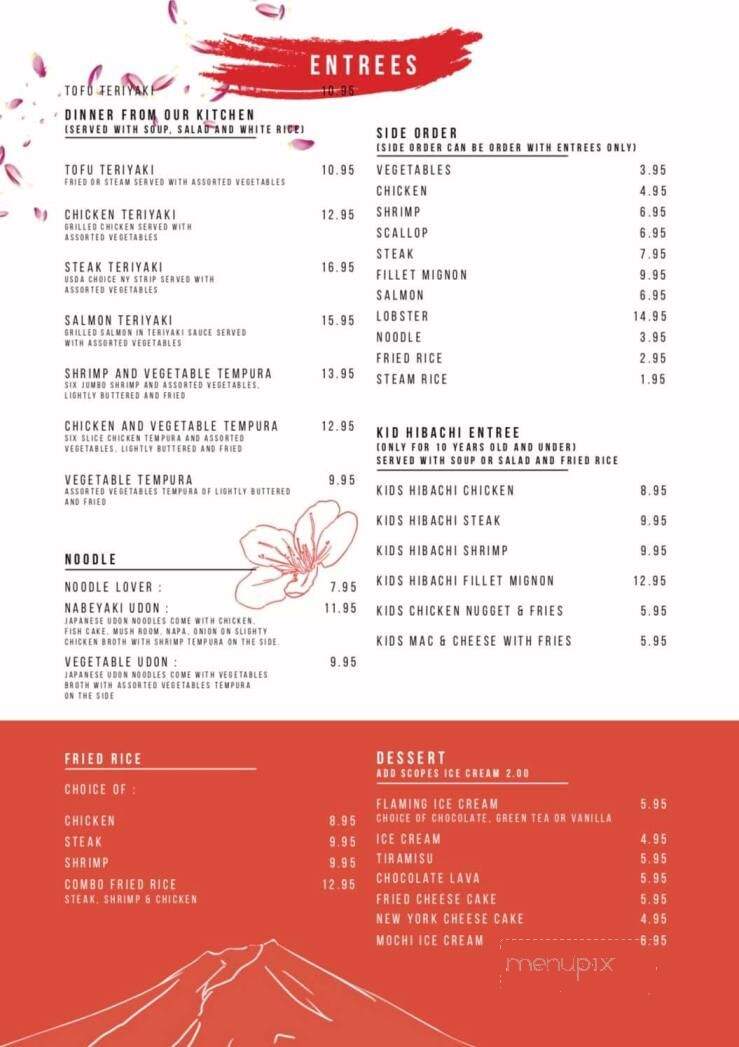 Kazoku Hibachi And Sushi Bar - Marshall, MO menu_pic