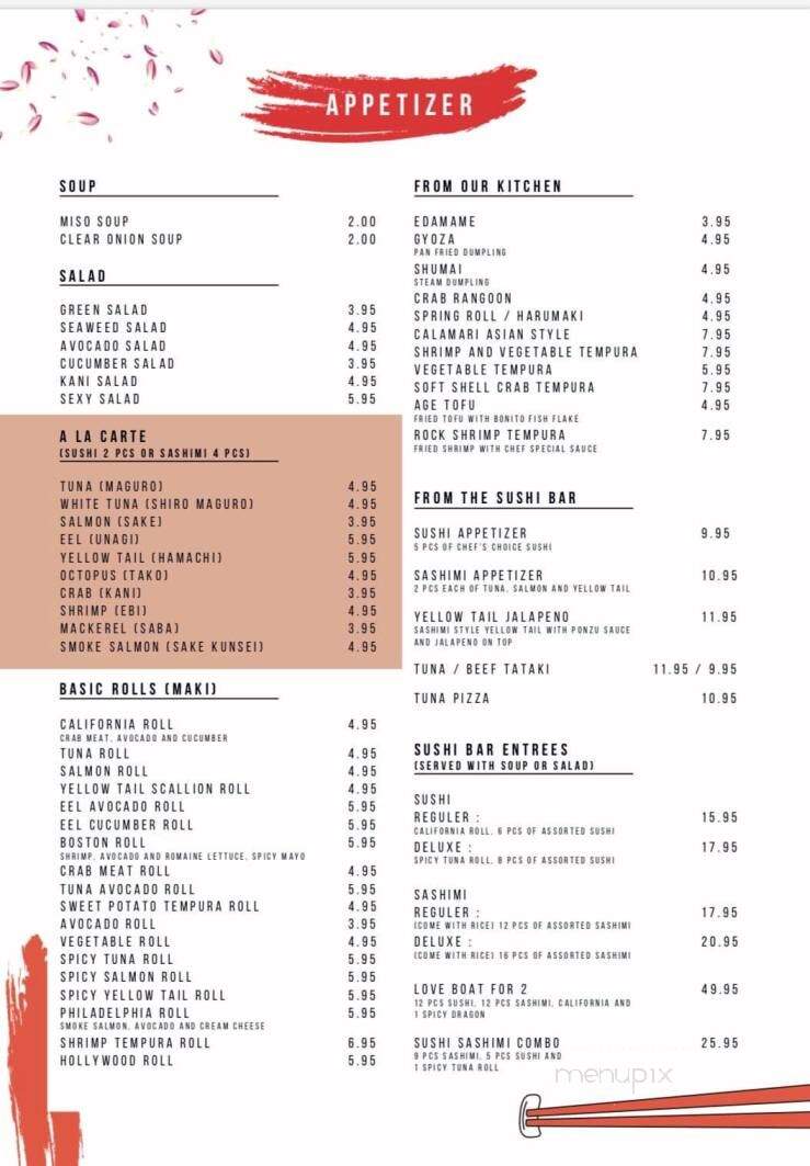 Kazoku Hibachi And Sushi Bar - Marshall, MO menu_pic