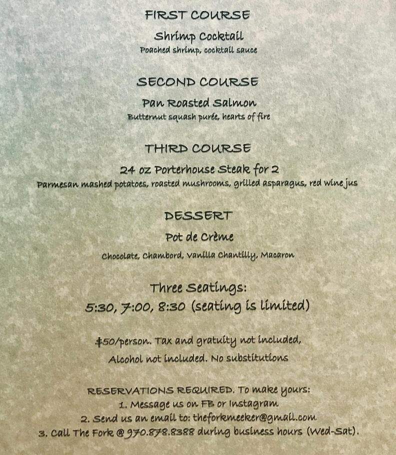 The Fork - Meeker, CO menu_pic