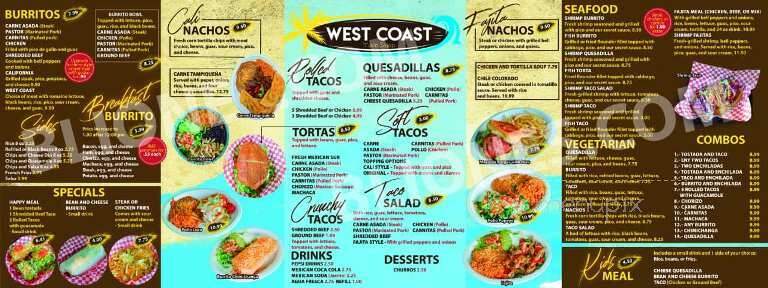 West Coast Taco Shop - Franklin, TN menu_pic