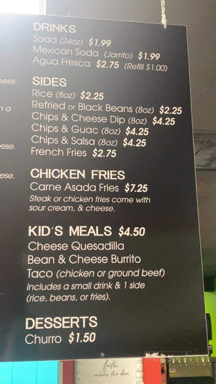 West Coast Taco Shop - Franklin, TN menu_pic