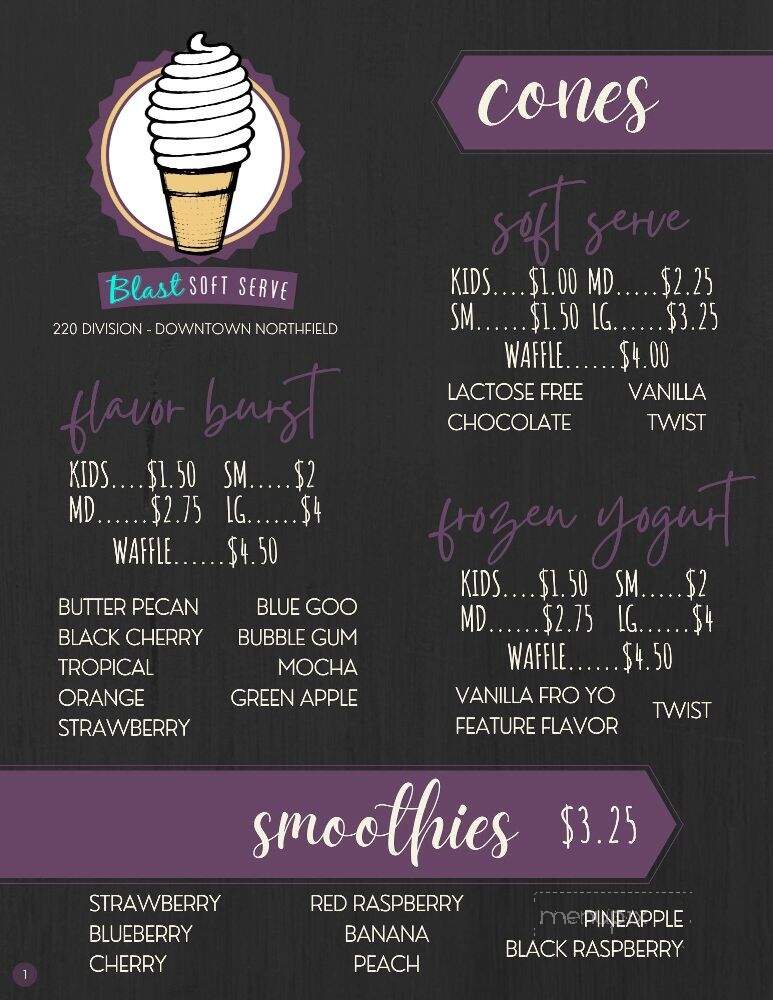 The Blast - Northfield, MN menu_pic