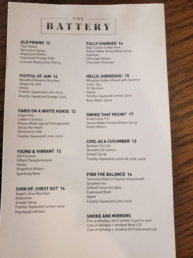 The Battery - Tampa Bay, FL menu_pic