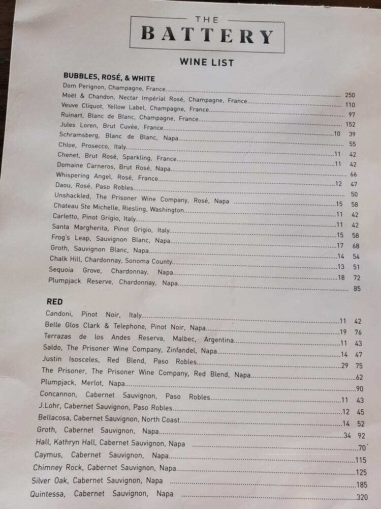 The Battery - Tampa Bay, FL menu_pic