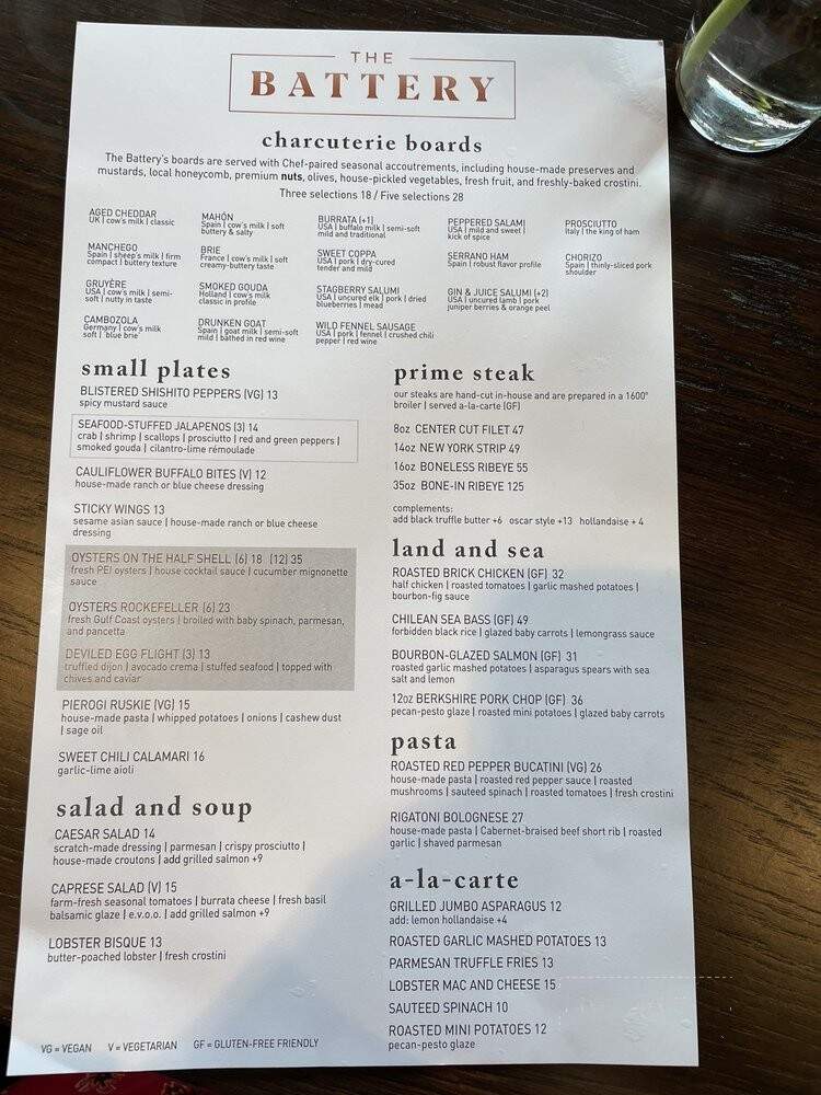 The Battery - Tampa Bay, FL menu_pic