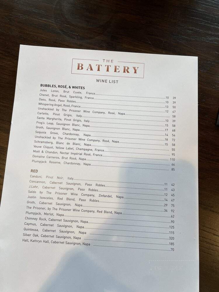 The Battery - Tampa Bay, FL menu_pic