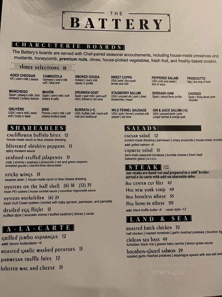 The Battery - Tampa Bay, FL menu_pic