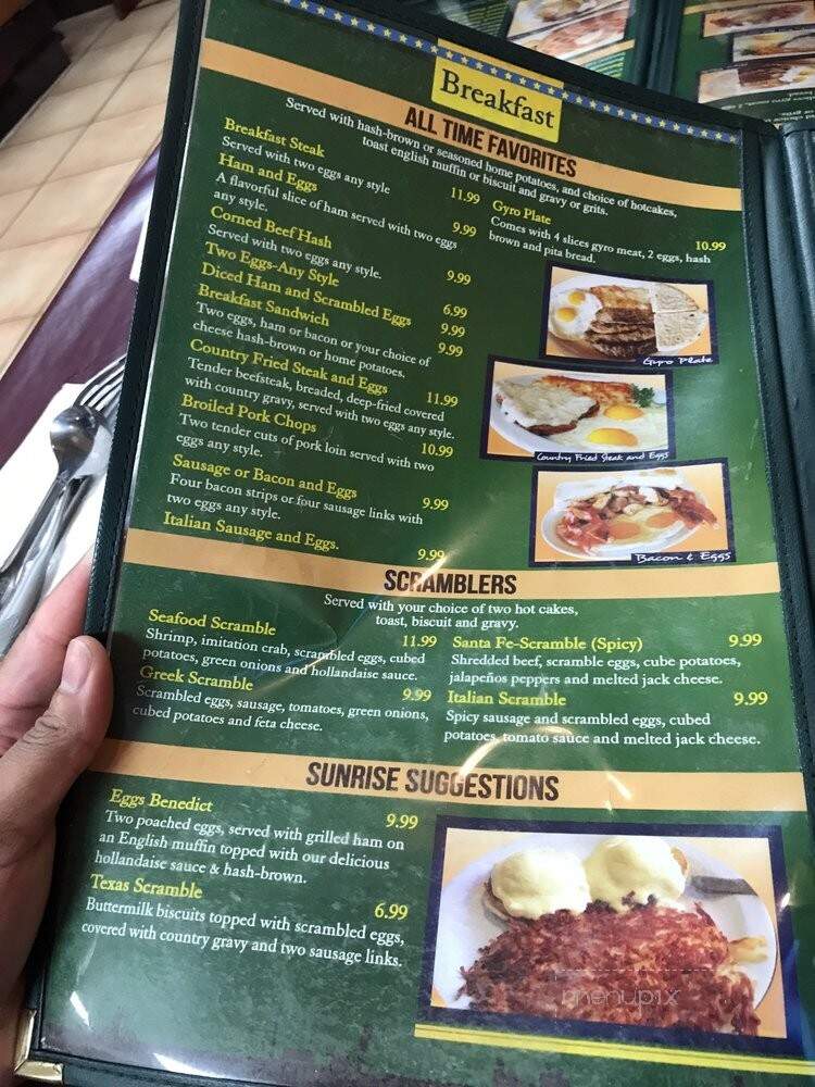 Menu of Sunset By the Park in Chula Vista, CA 91910