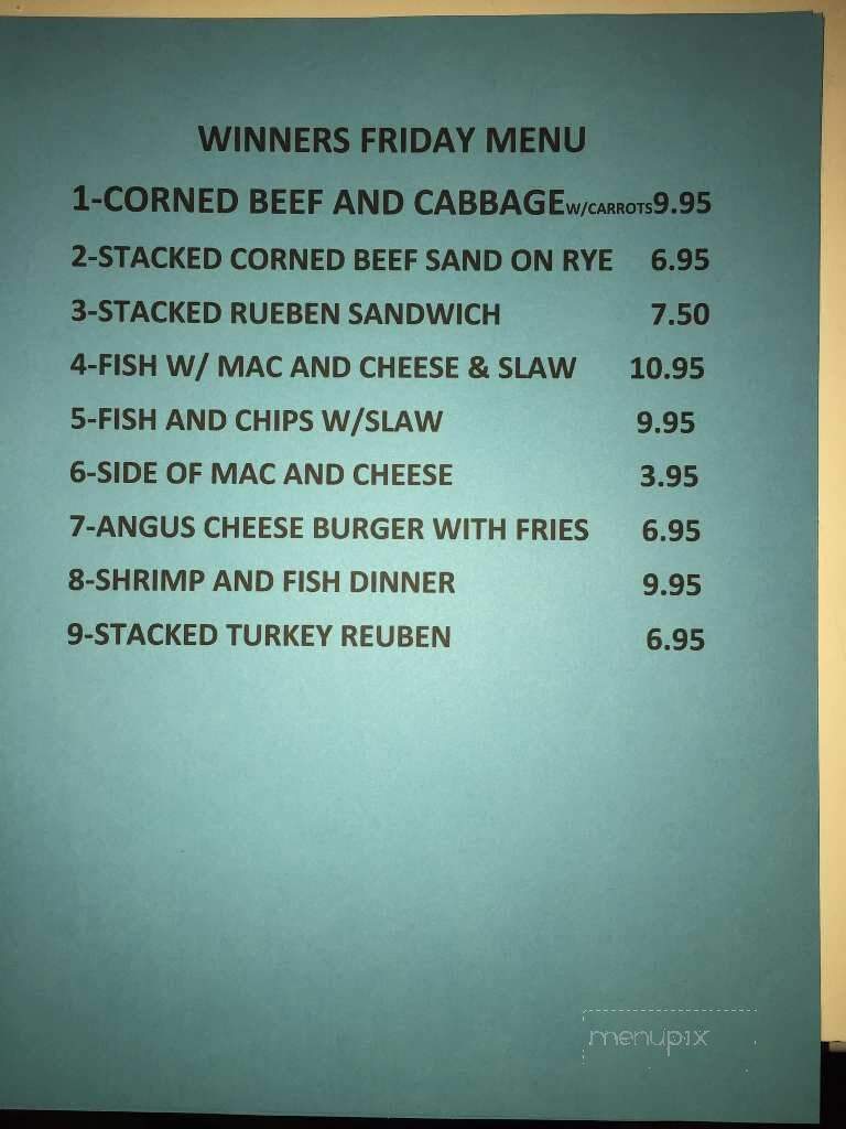 Winner's Bar and Grill - Clinton Township, MI menu_pic