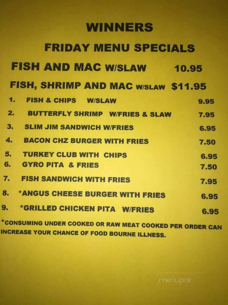 Winner's Bar and Grill - Clinton Township, MI menu_pic