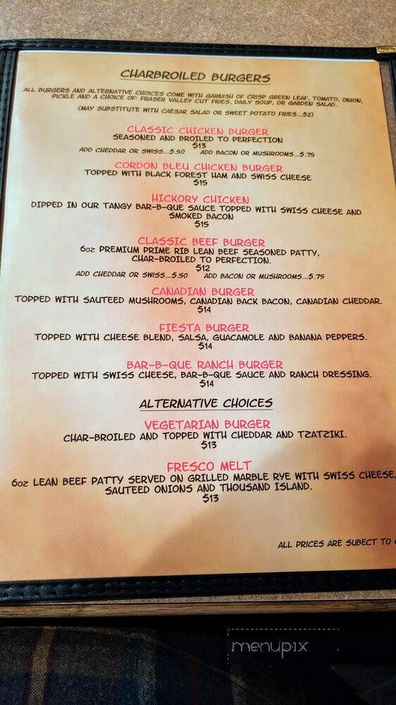 McKia's Restaurant - Osoyoos, BC menu_pic