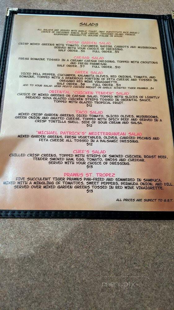 McKia's Restaurant - Osoyoos, BC menu_pic