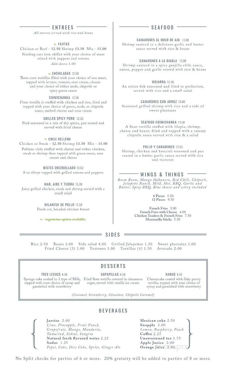Margarita Azul - Bear Creek, PA menu_pic