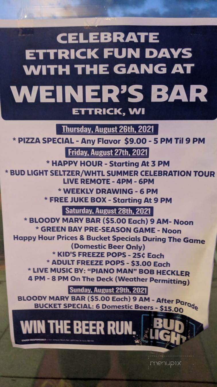 Wieners Bar - Ettrick, WI menu_pic