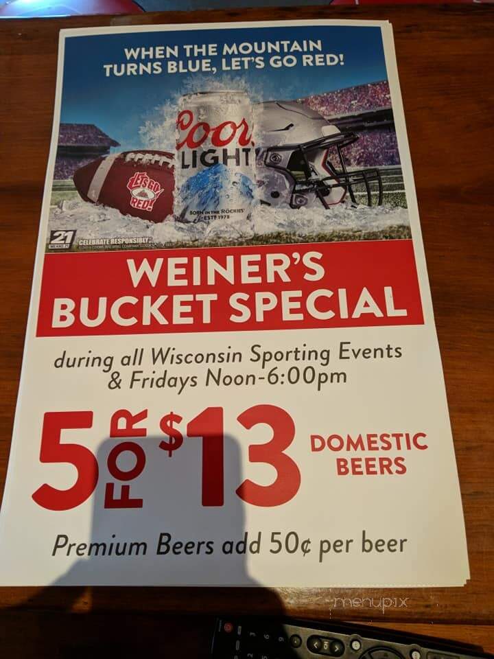Wieners Bar - Ettrick, WI menu_pic