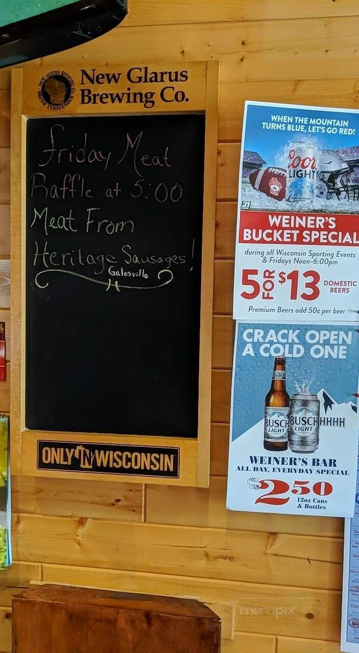 Wieners Bar - Ettrick, WI menu_pic