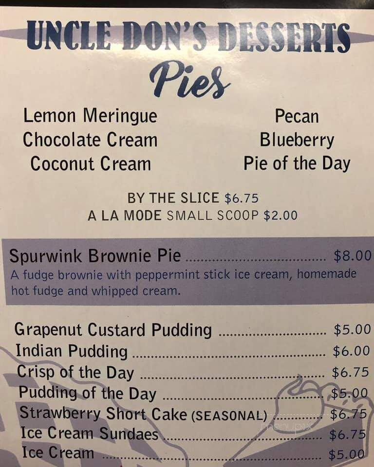 Spurwink Country Kitchen - Scarborough, ME menu_pic