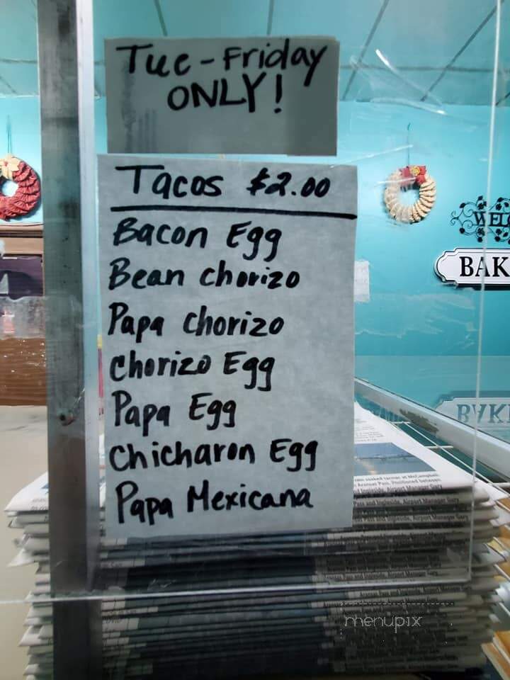 Sinton Bakery - Sinton, TX menu_pic