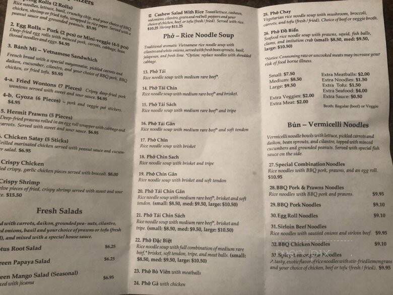 Pho Mimosa - Snohomish, WA menu_pic