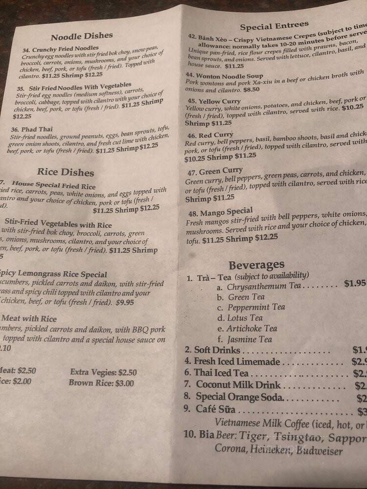 Pho Mimosa - Snohomish, WA menu_pic