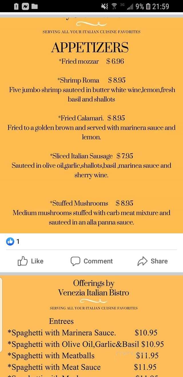 Chateau On The Lake - Pekin, IL menu_pic