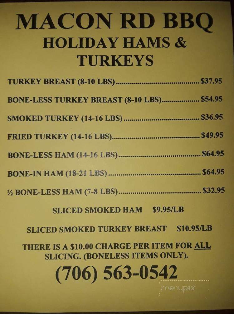 Brennan Road Bar-B-Que - Columbus, GA menu_pic