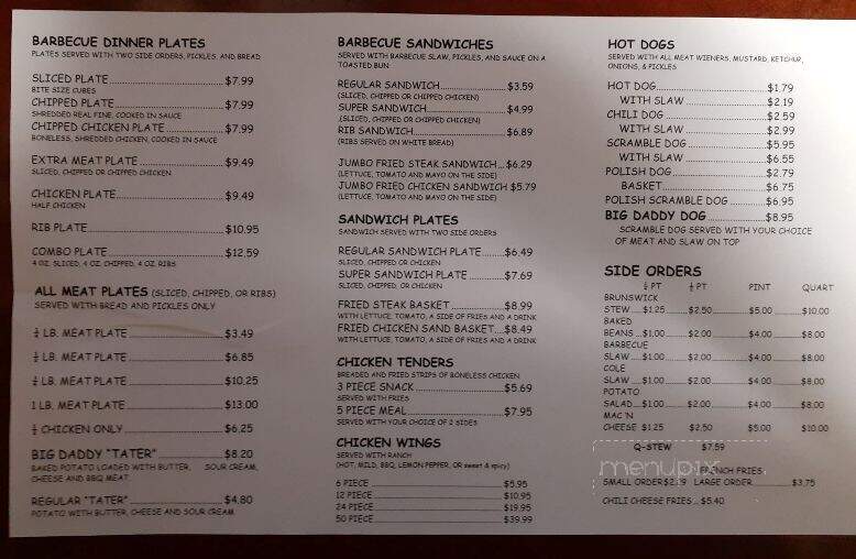 Brennan Road Bar-B-Que - Columbus, GA menu_pic