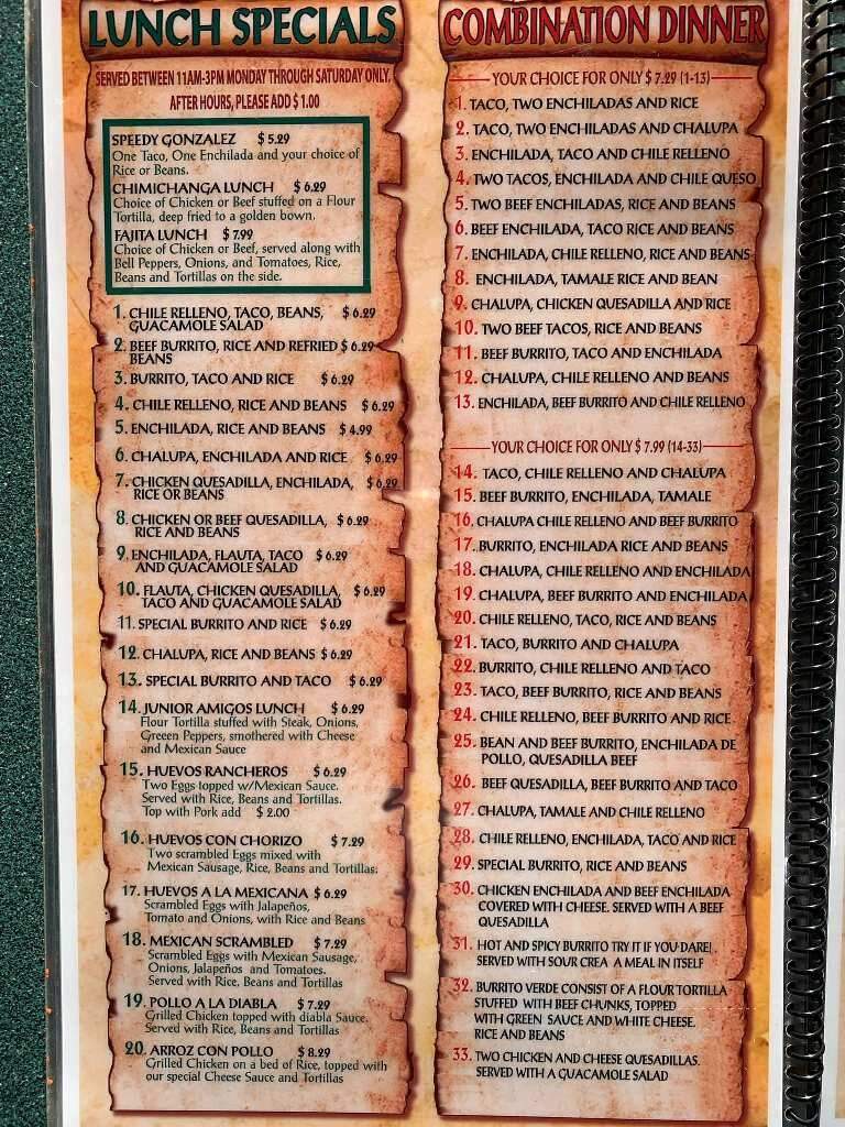 Amigos Mexican Restaurant - Springfield, MO menu_pic