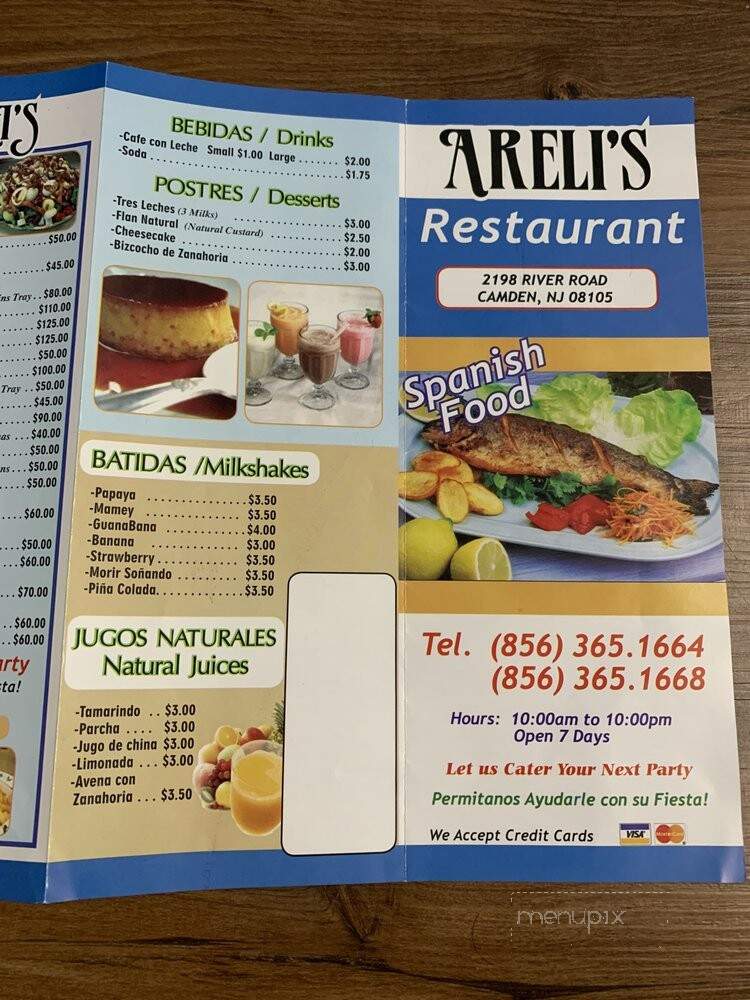 Arelis Restaurant - Camden, NJ menu_pic