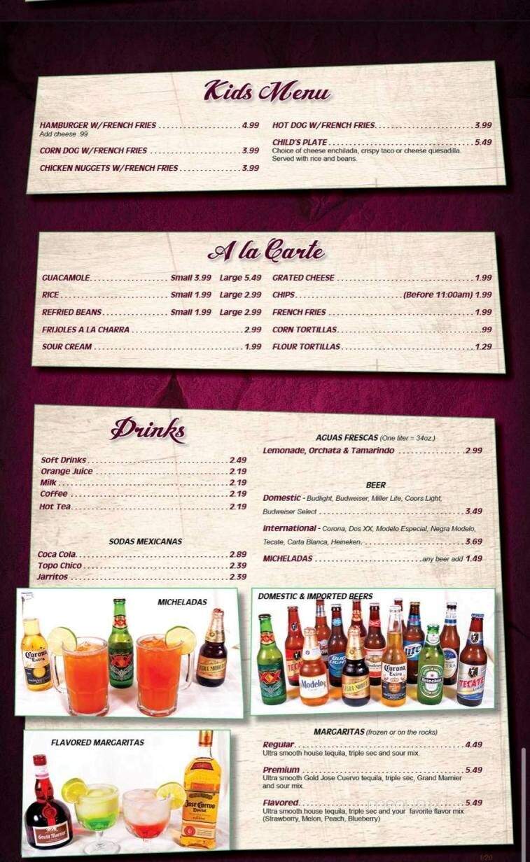 Original Taqueria Co - Baytown, TX menu_pic