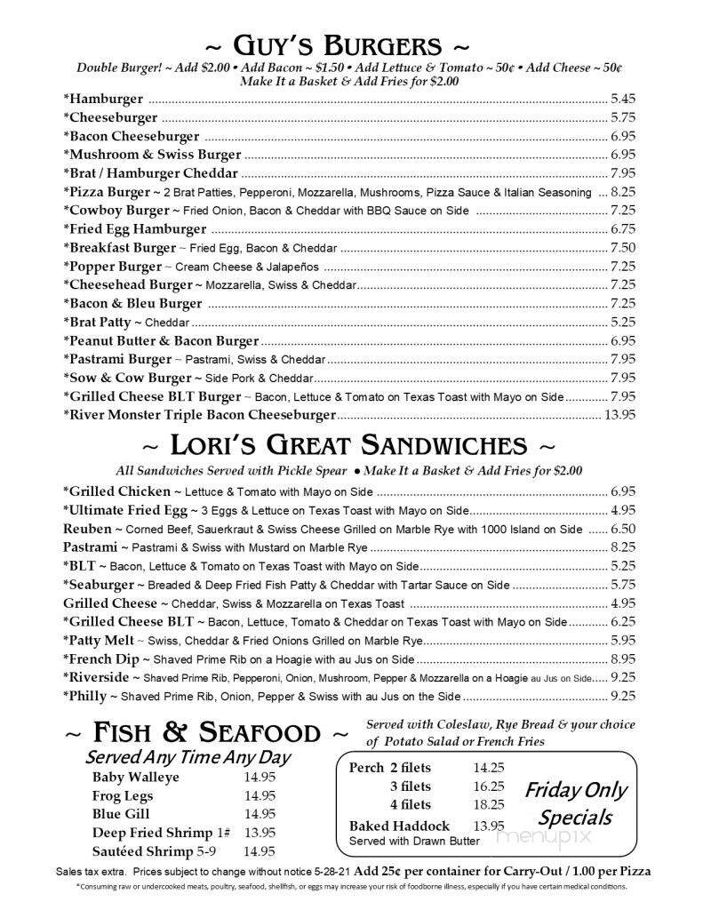 Riverside Bar & Grill - Oconto, WI menu_pic