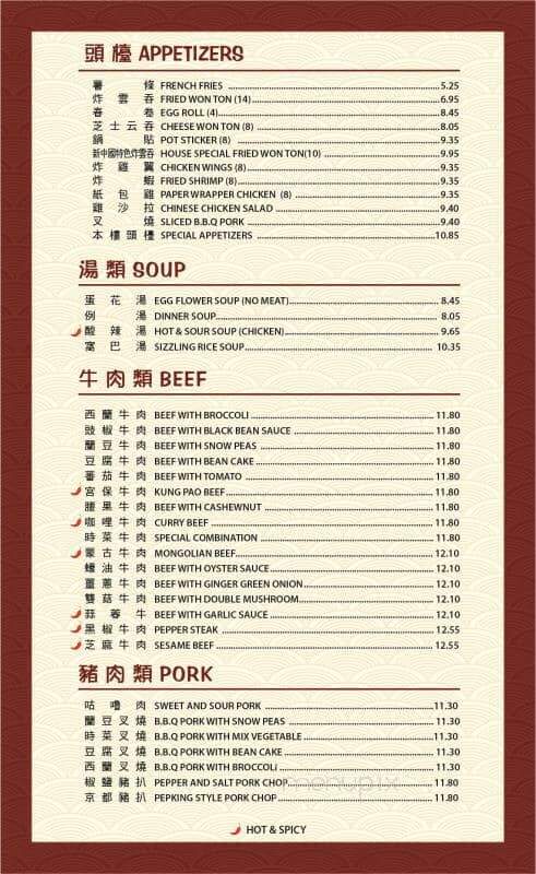 China Restaurant - Huron, CA menu_pic