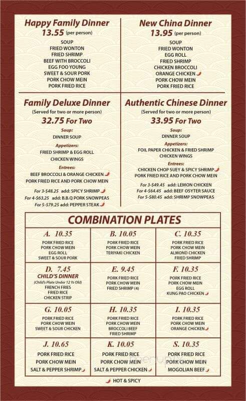 China Restaurant - Huron, CA menu_pic