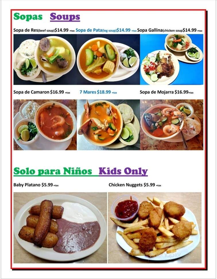 Pupuseria Salvadorena - Long Beach, CA menu_pic