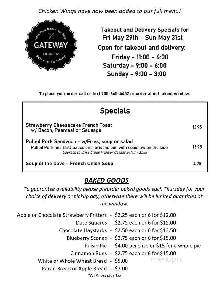 Gateway Marine Restaurant - Killarney, ON menu_pic
