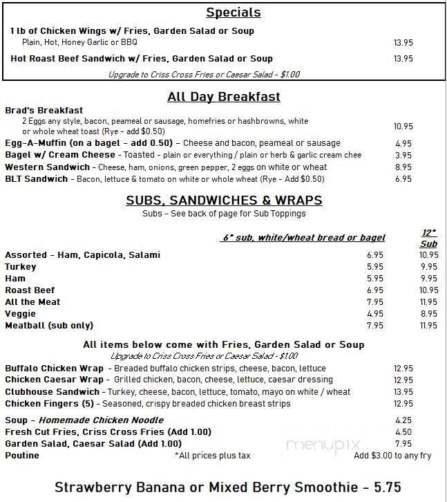 Gateway Marine Restaurant - Killarney, ON menu_pic