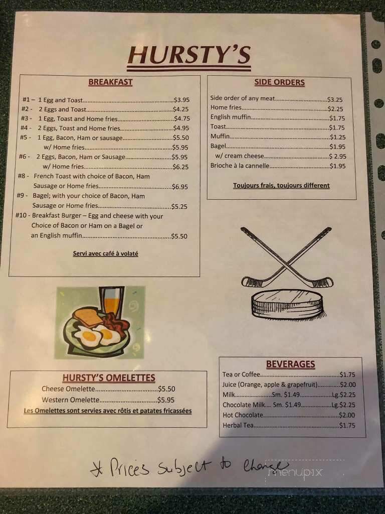 Hursty's Bar & Grill - Stanstead, QC menu_pic