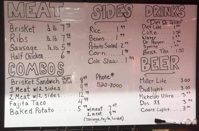 Double Cross BBQ - Weslaco, TX menu_pic