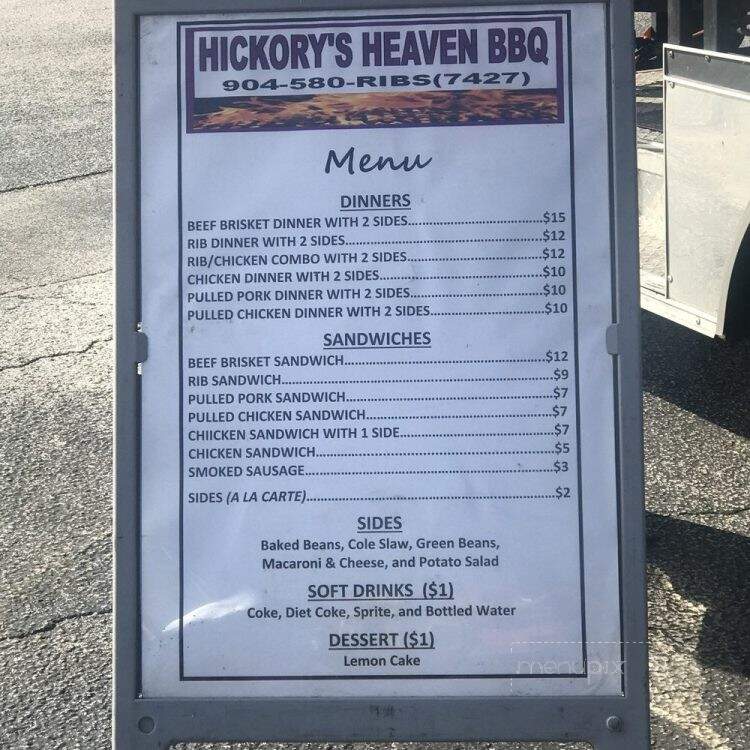 Hickory's Heaven BBQ - Fernandina Beach, FL menu_pic
