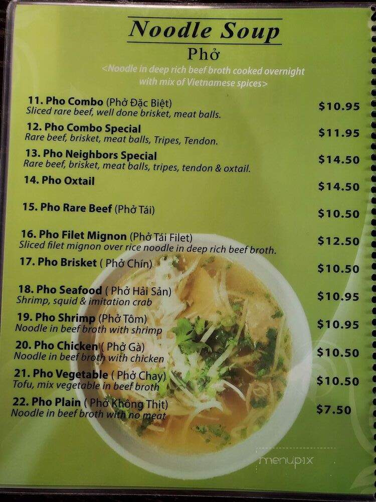 Pho' Neighbors - Lake Elsinore, CA menu_pic