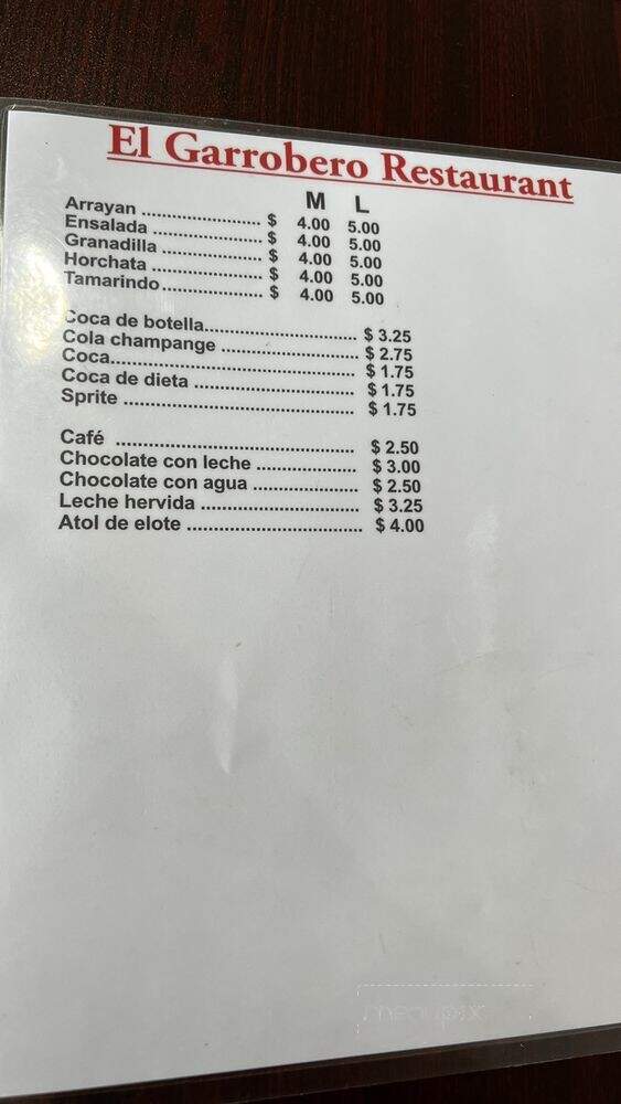 El Garrobero - La Puente, CA menu_pic
