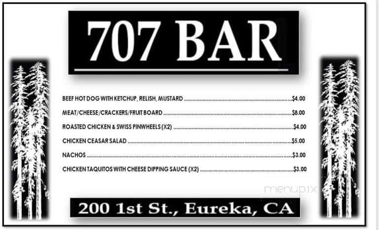 707 Bar - Eureka, CA menu_pic