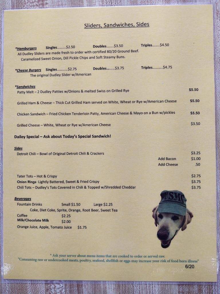 Dudley's Diner - Oscoda, MI menu_pic