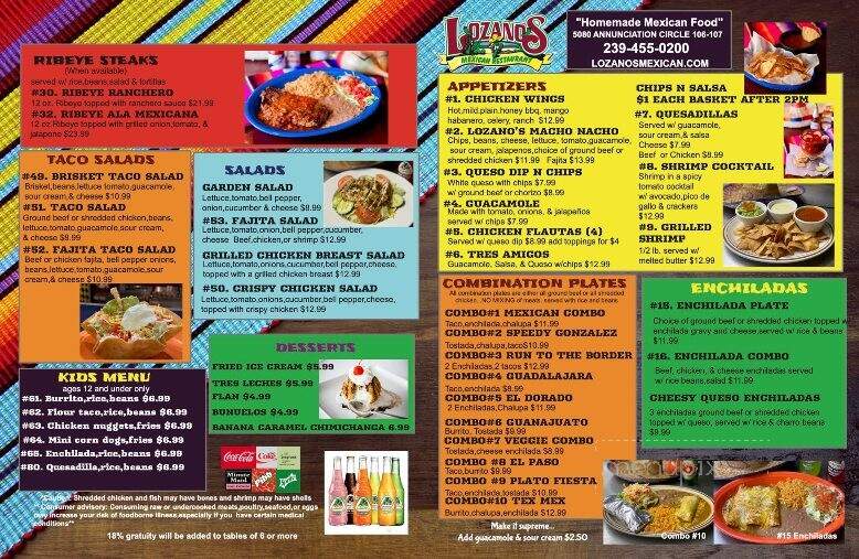 Lozanos at Ave Maria - Ave Maria, FL menu_pic